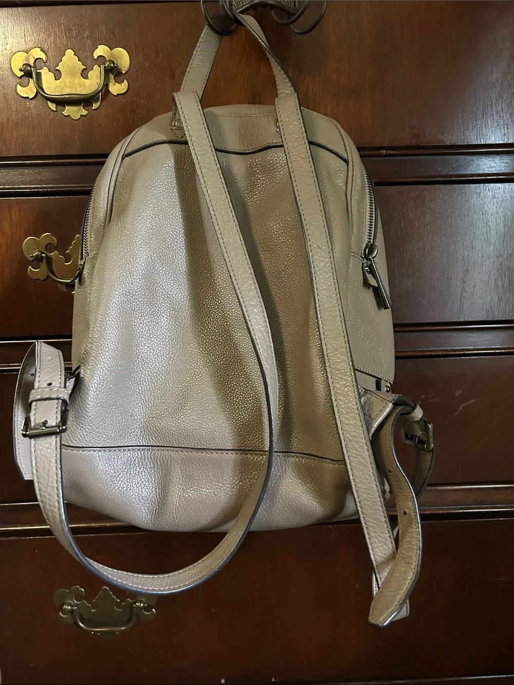 Michael Kors Pebbled Leather Backpack in Taupe